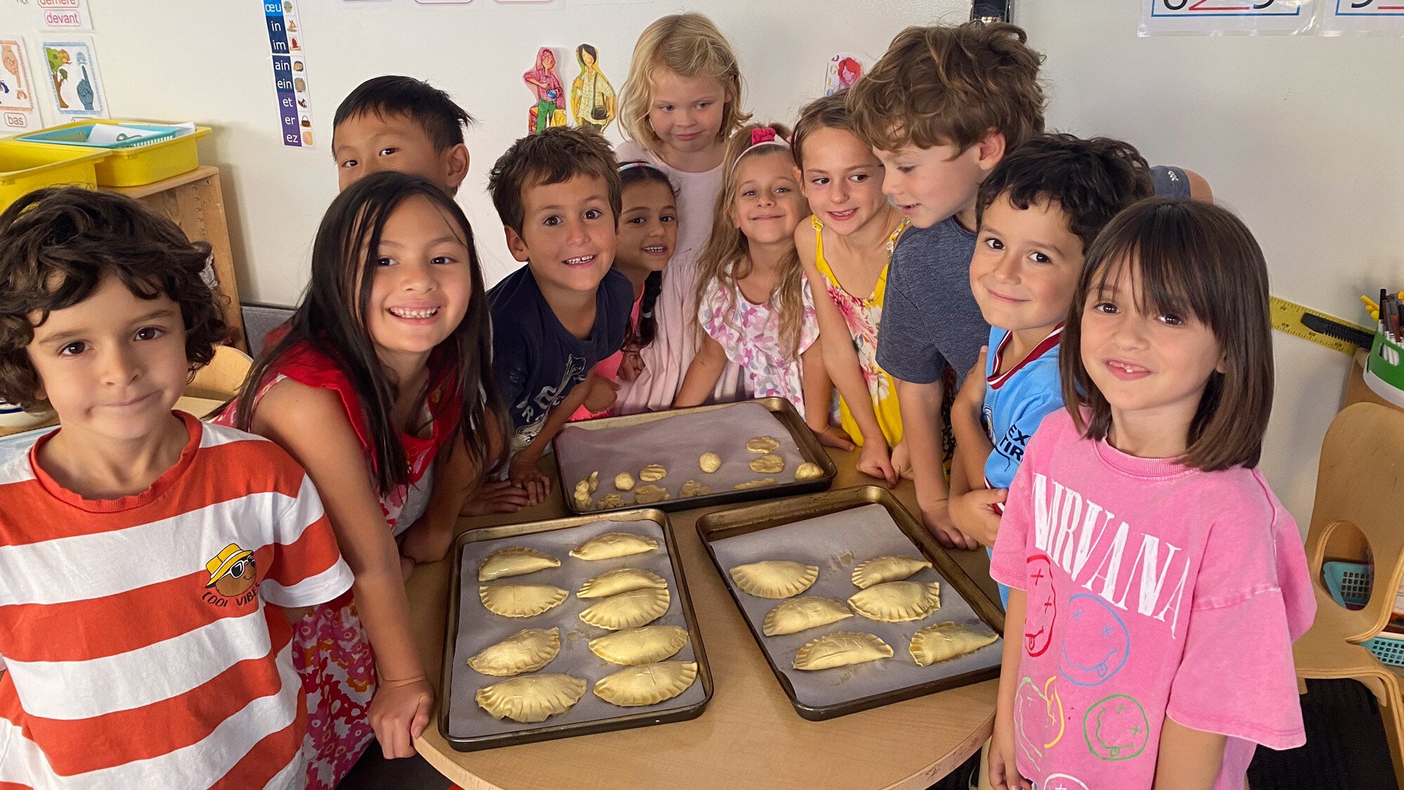 1st Graders making their own apple turnovers