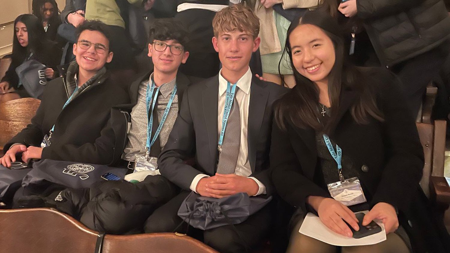 Model UN, Rox and three other students at Yale.