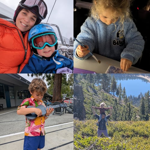 Mandy and her kids - 4 photo collage