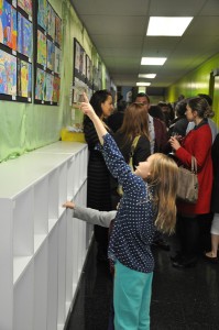 Students show off their artwork during Cohn.