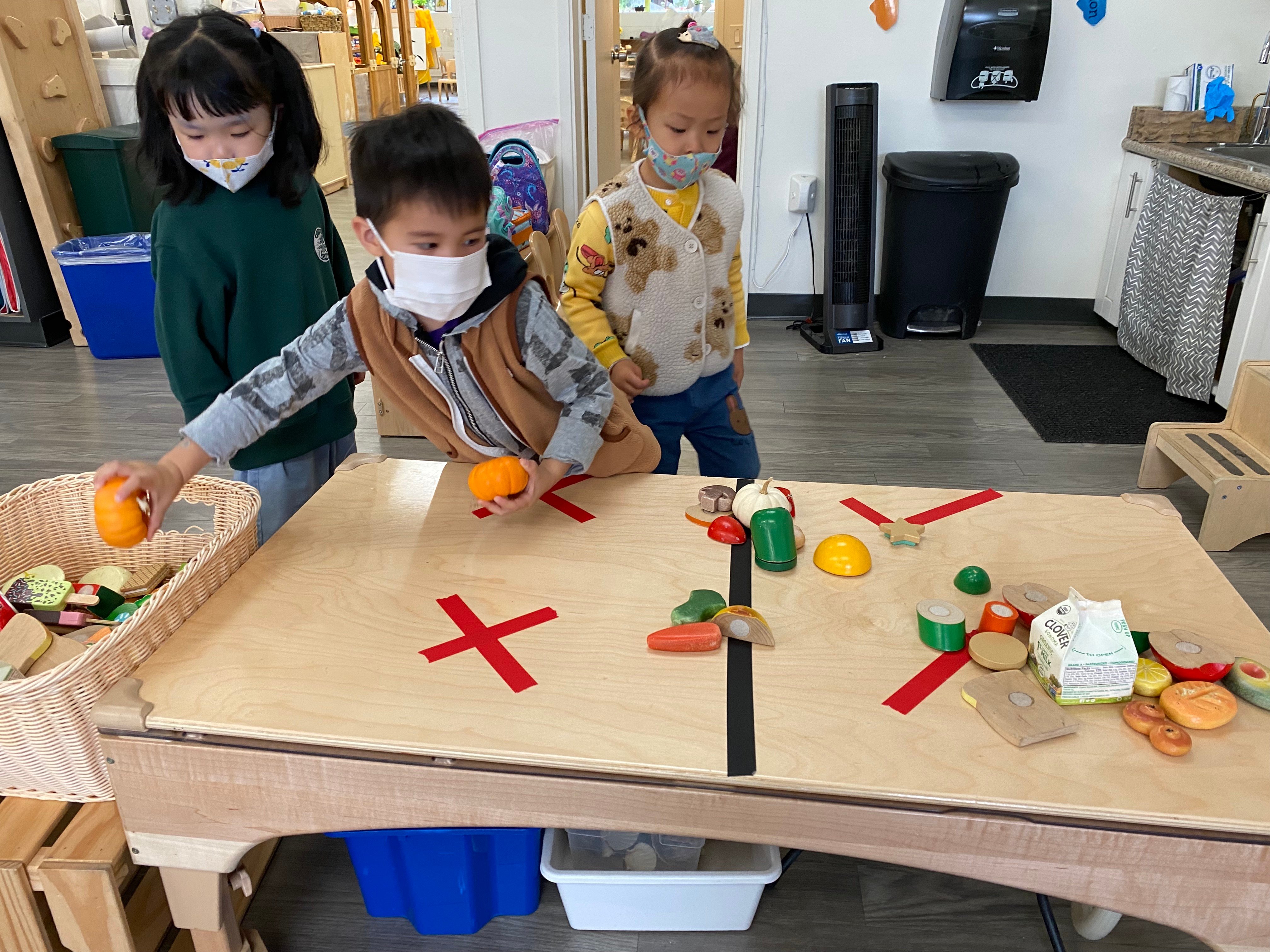 Elementary students learn to count and sort using food to create real-life connections to numbers.