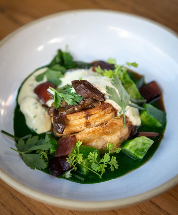 Guillaume's winning dish, braised escargot vol-au-vent with a brown butter bearnaise sauce (Photo from Zola)