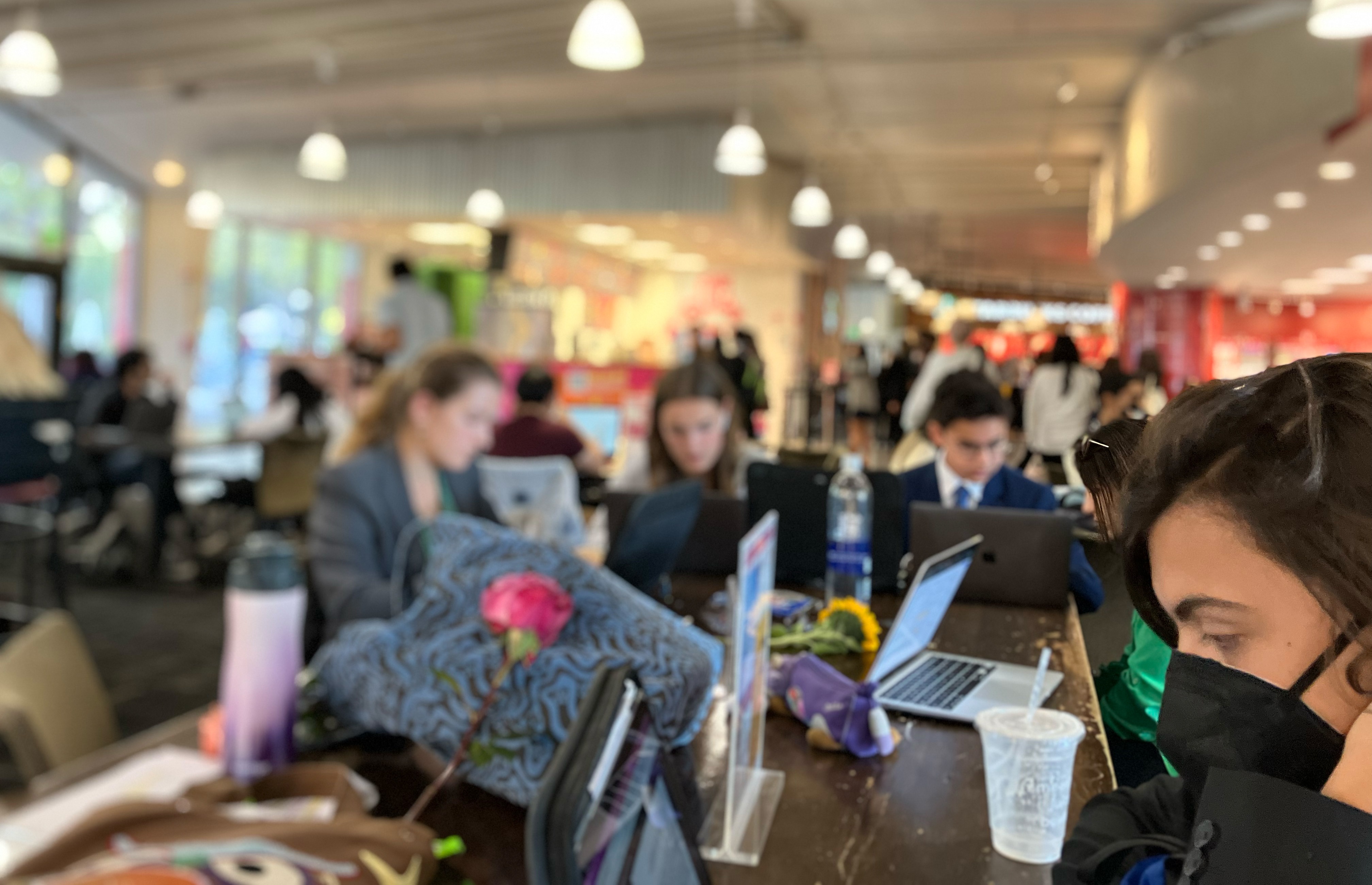 Hard at work in the union, the Model UN team prepares for the weekend's debates.