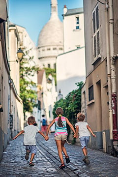 Children on vacation in France