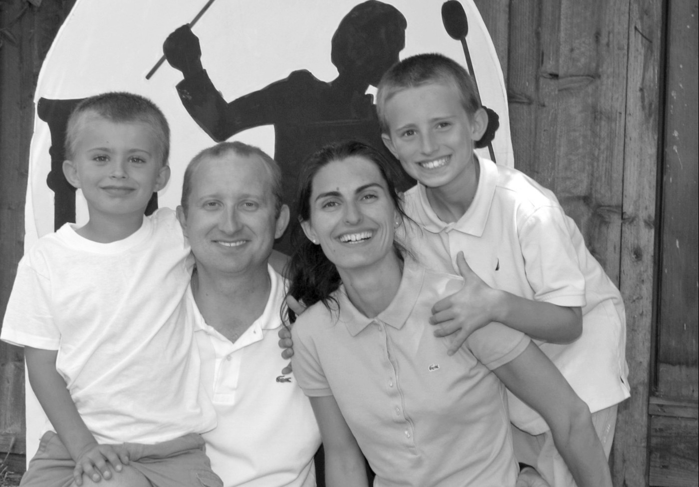 Young Arthur (right) and his family (brother on the left and father and mother in the middle).