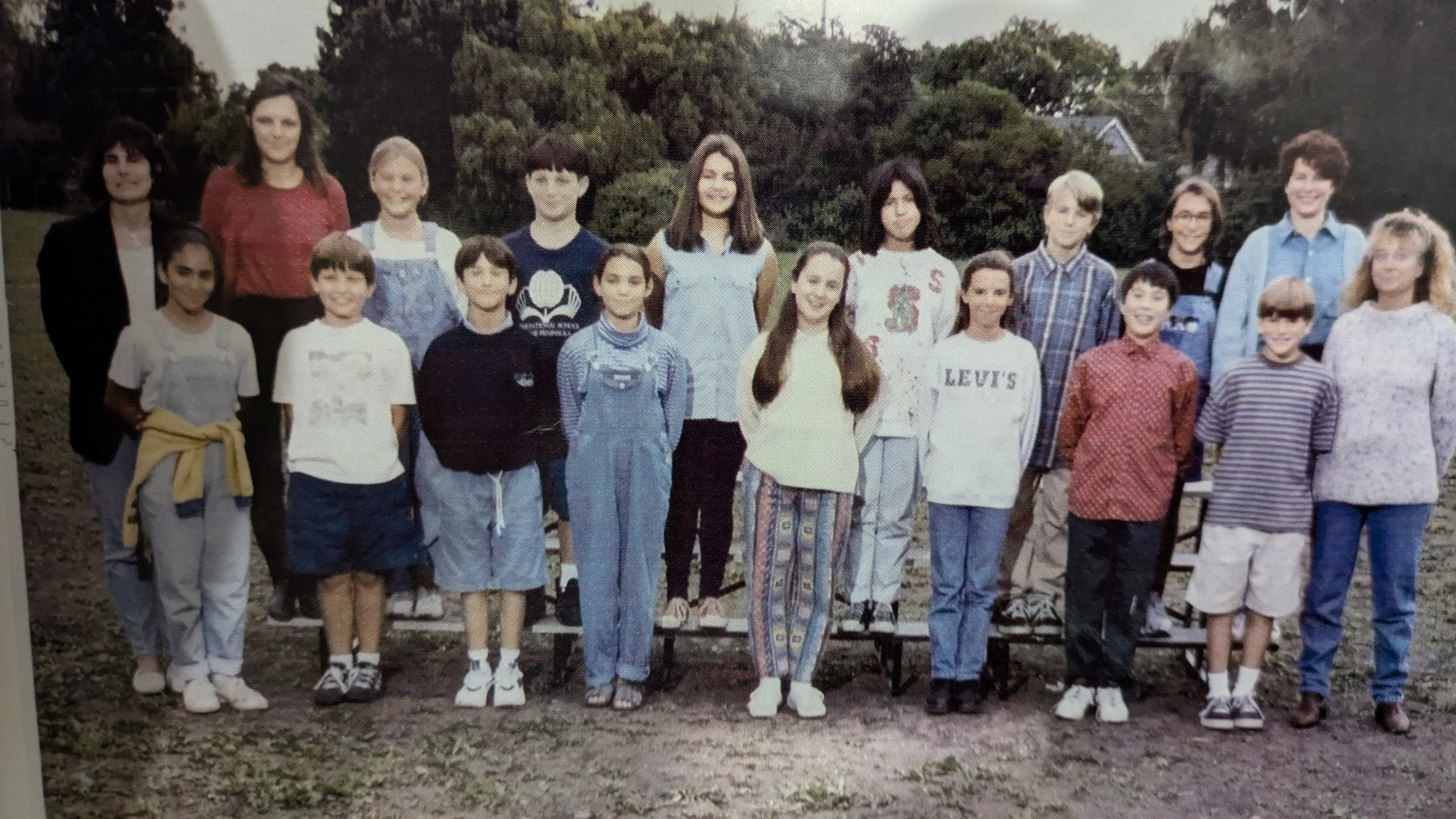 1996-1997 Class photo - Mandy standing fourth from the left on the bottom row