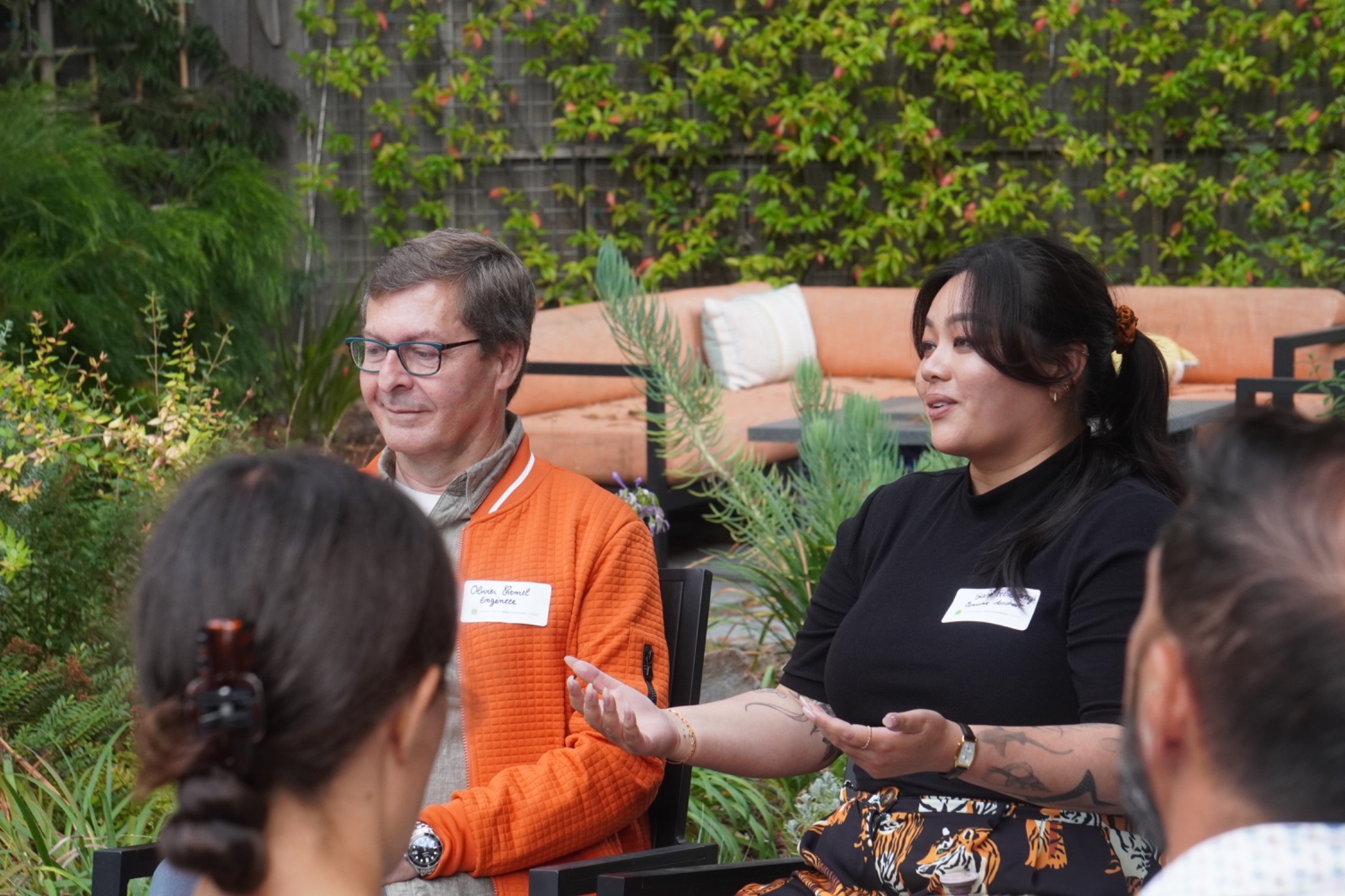 Sian speaking at INTL Connect event outside 